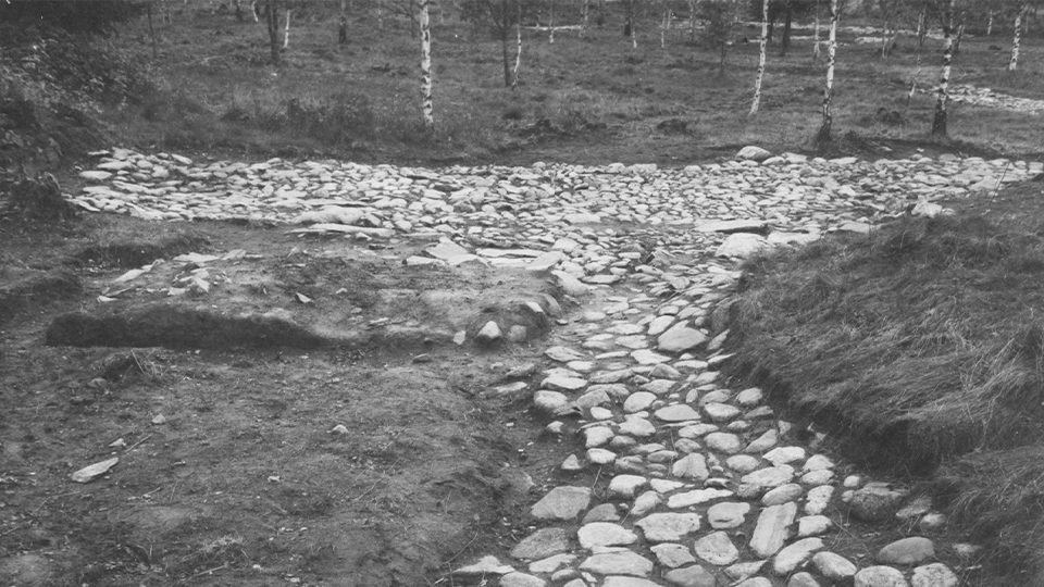 Photo of the Edskörsel road (from the excavations at Brätte in 1943)