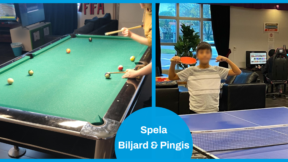 Ungdomar spelar biljard & pingis