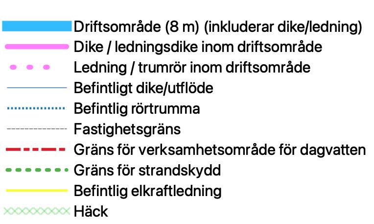 Teckenförklaring till översikten av nyttjanderättsområden Nordkroken